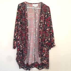 French Laundry Kimono Shawl Red & Black Size 3X